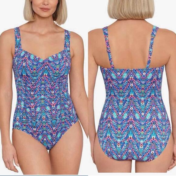 Swim Solutions Tummy-Control Shirred One-Piece
Swimsuit Size US 10 - Picture 8 of 9